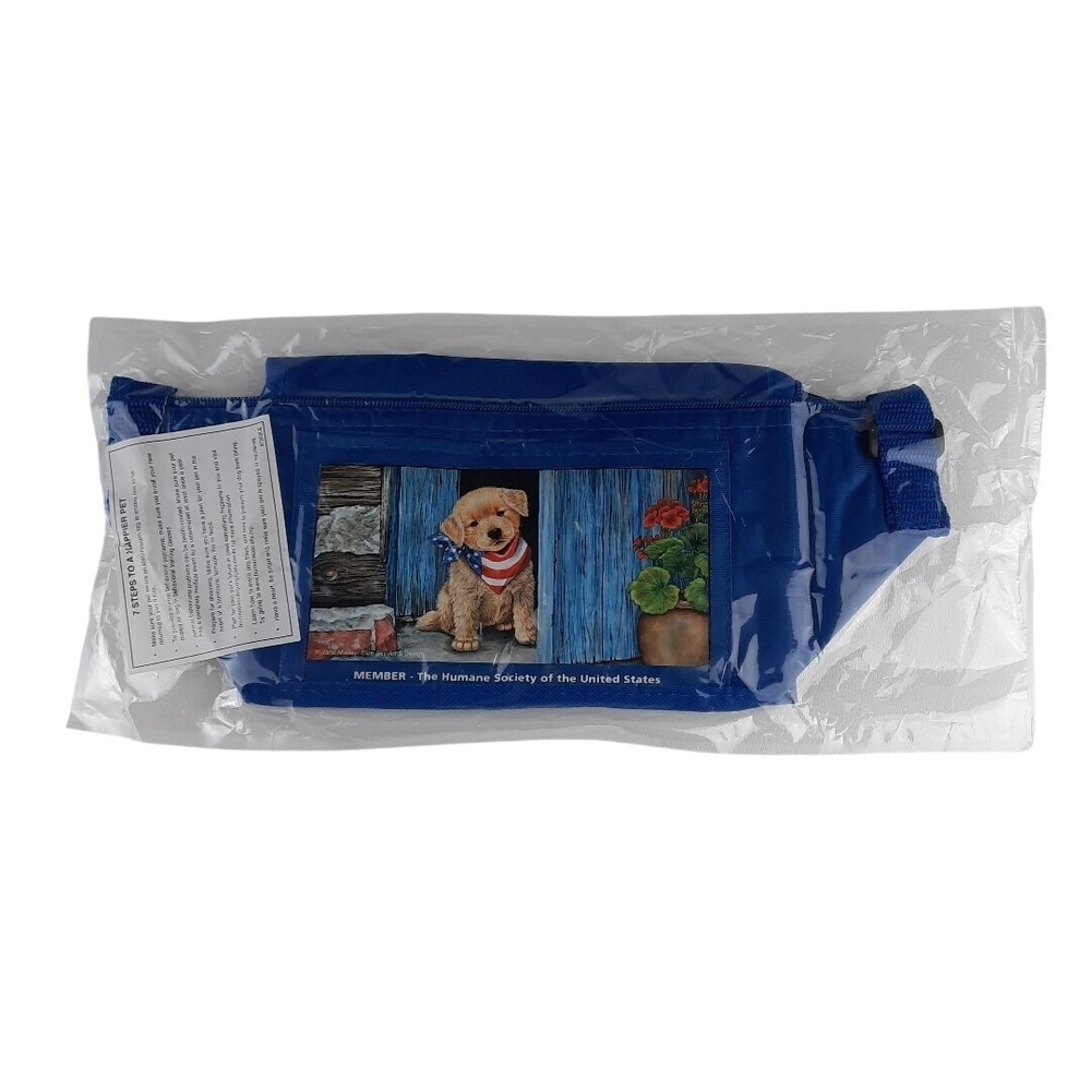 The Humane Society Insulated Lunch Bag Puppy with America Flag Bandana Zippered